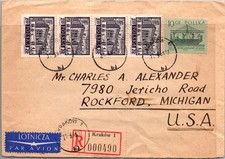 GOLDPATH: Poland cover 1964 to USA airmail registered CV939_P21