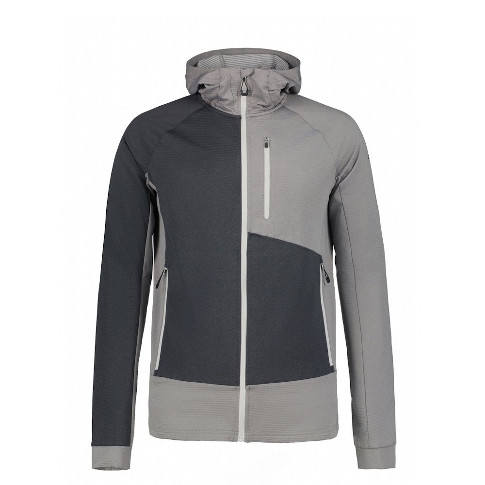 Gilet polaire à capuche homme pour camping Icepeak Diboll gris chiné