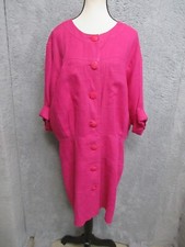 Carole Little Dress Women 8 Pink Linen Quiet Luxury Elegant Timeless Old Money
