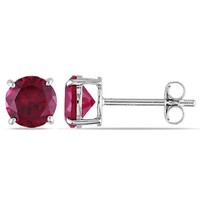 Amour 10k White Gold 2 Ct Tgw Ruby Solitaire Earrings on sale Amour 10k White Gold 2 Ct Tgw Ruby Solitaire Earrings on sale