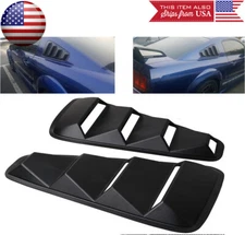 Black Rear 1/4 Quarter Side Window Cover Louver Scoop Vent For 05-09 Mustang