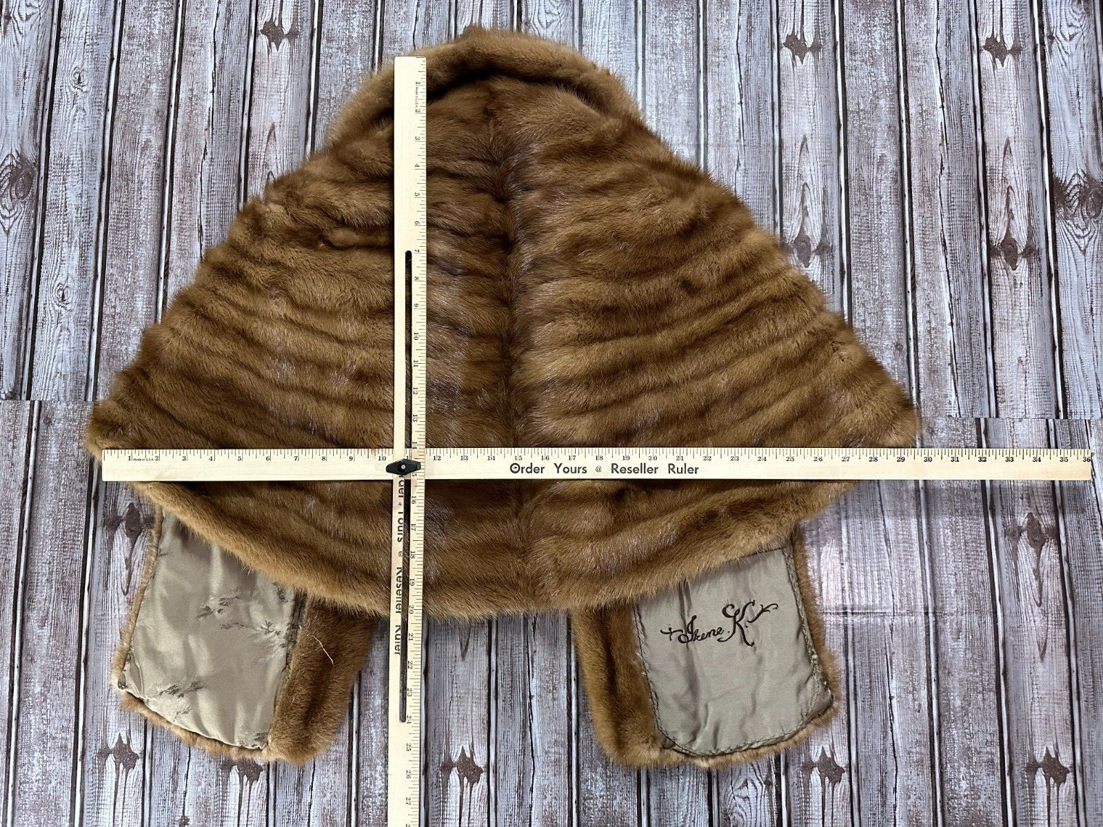 Lou Gribin furs Tulsa Mink stole color brown VINTAGE INSTITUTO
