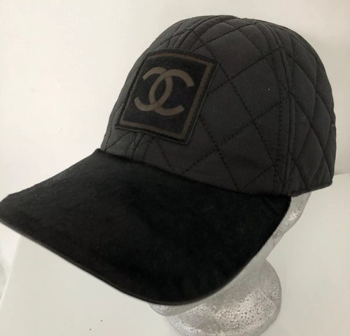 CHANEL 2006 Black Baseball Cap Pony Fur 