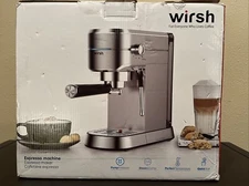 NIB Espresso Machine Coffee Bar By Wirsh CM5418-UL 15 With Steam & Frothier