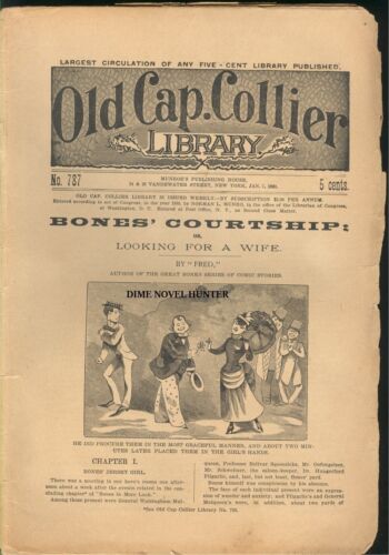 1899 OLD CAP COLLIER #787 BONES COMEDIAC "FRED"DIME NOVEL STORY PAPER - Picture 1 of 2