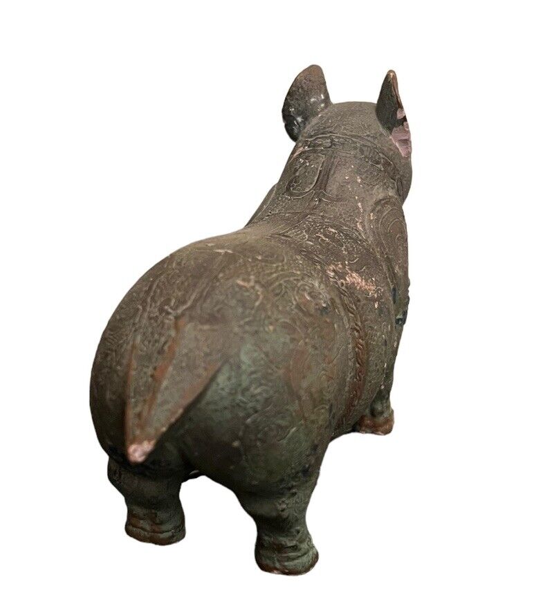 Vintage Tapir Animal Sculpture Bronze Cast Mythical Alva Vintage Tapir Animal Sculpture Bronze Cast Mythical Alva