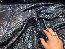 Iridescent Snake Skin Print On A Nylon 2 Way Stretch Spandex Fabric BY The Yard.