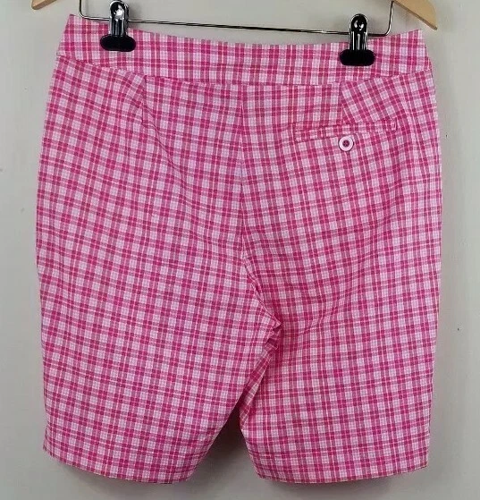Pantalones Cortos de Golf GREG NORMAN, Mujer Talla 4, Rosa, Rojo, Multi, Cuadros, Elásticos, NUEVO Foto 3 de 4