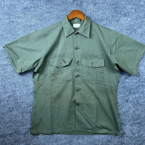 Vintage Military U.S. Army Shirt Size XL Utility Durable Press OG 507
