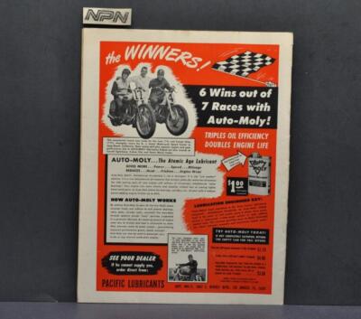 Vtg Cycle Magazine Dec. 1952 Moto Guzzi Harley Davidson BSA Indian