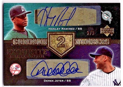 2007 Upper Deck Exquisite Derek Jeter GOLD AUTO #d 2/2  Jersey #  💎
