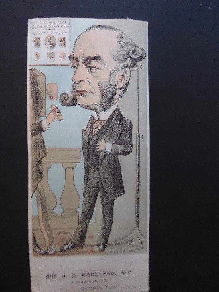 1873/4 Faustin Betbeder chromolithograph caricature Sir John Burgess  Karslake MP | eBay UK