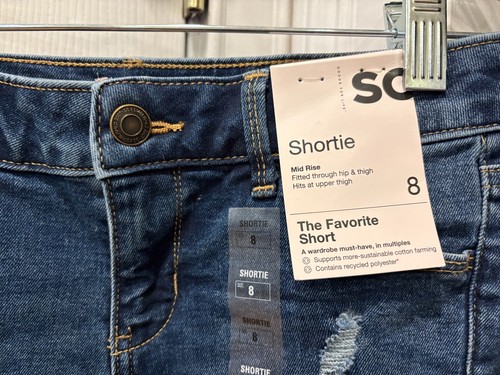 New Girl's SO Shortie Mid Rise Shorts, Size 8 - Picture 2 of 3