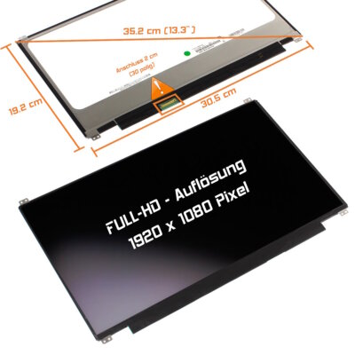 13,3'' LED Display matt passend für Asus VivoBook S13 S330UA-EY034T Full-HD