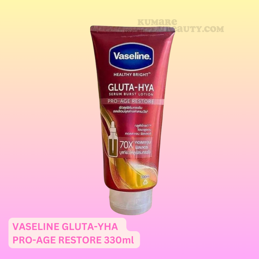 Vaseline Gluta-YHA Serum Burst Lotion Pro-Age Restore 330ml for Youthful Skin