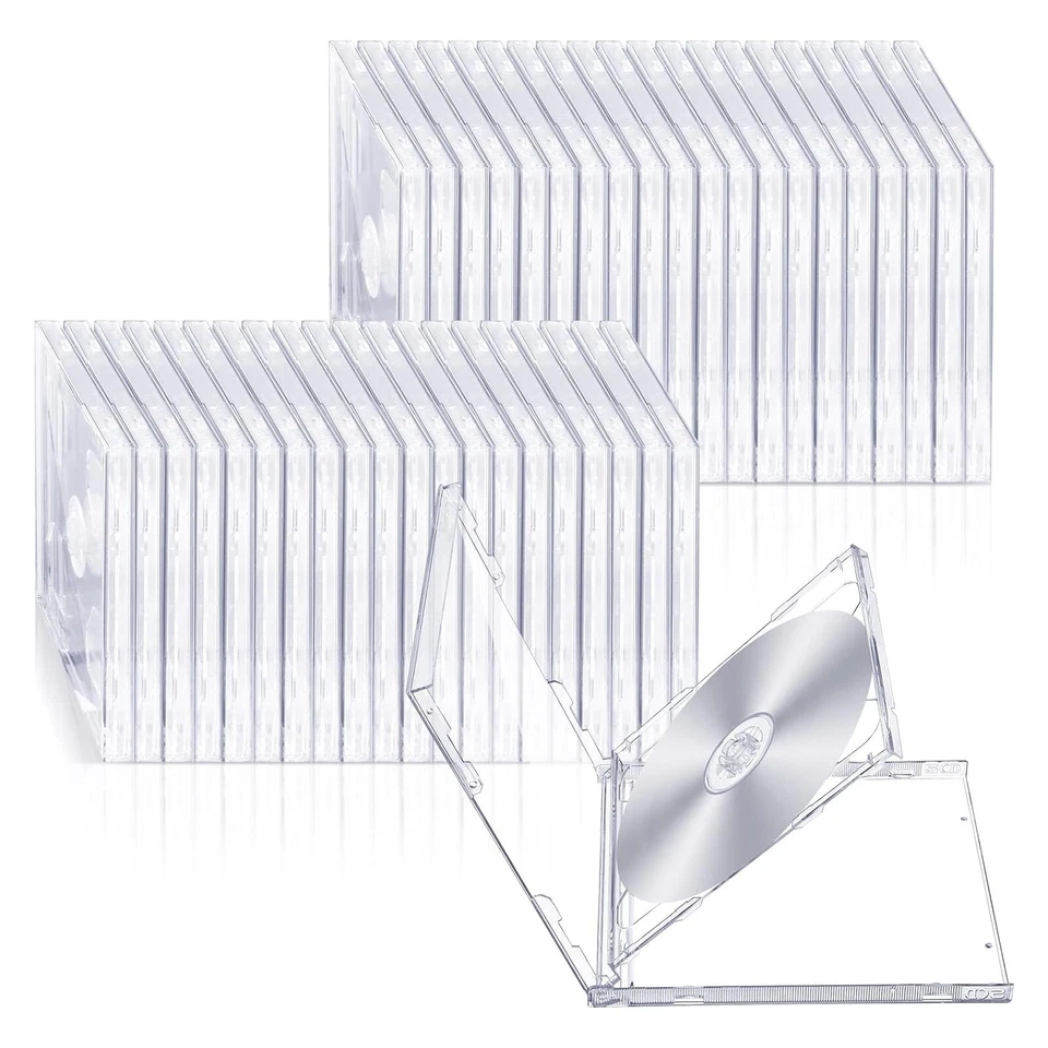 标准双 CD 珠宝盒带透明托盘 10.4 毫米 2 光盘 CD 保护套 — 第 4/4 张图片