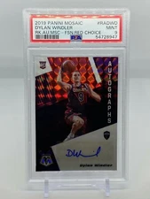 2019 MOSAIC CHOICE DYLAN WINDLER ROOKIE AUT0 - FUSION RED PRIZM PSA 9 - POP 3