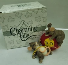 Fitz & Floyd Charming Tails Mice Figurine EVEN THE UPS & DOWNS ARE FUN 89/705