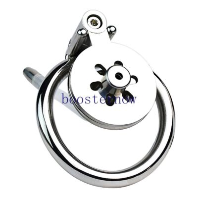 2024FAAK Stainless Steel Negative Chastity Cage Device Male Flat Metal Lock Ring