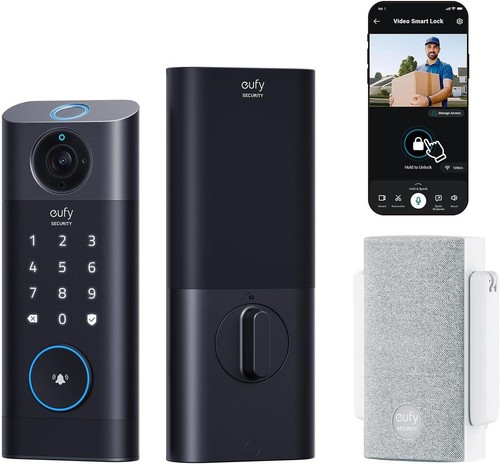 eufy S330 Video Smart Lock Wi-Fi Camera Doorbell Fingerprint Keyless Door Lock - Picture 1 of 7