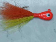 HD/Saltwater Flathead Bucktail Jig- Sunrise - Mult Sizes and Quantities