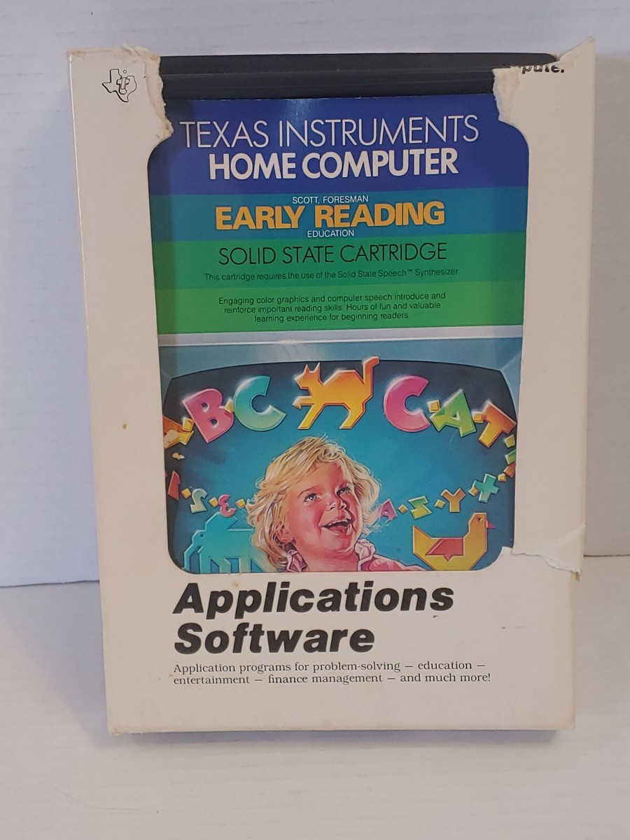 Early Reading Texas Instruments TI-99 Computer System Cartridge 