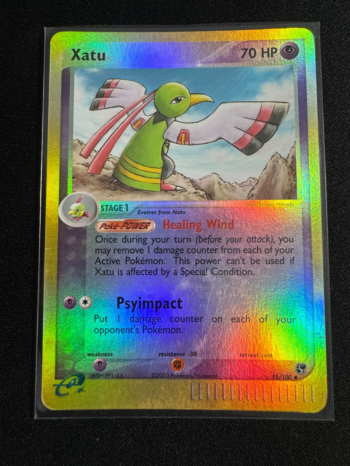 Pokemon TCG Xatu 55/100 Reverse-Holo Ruby & Sapphire Sandstorm 2003 NM