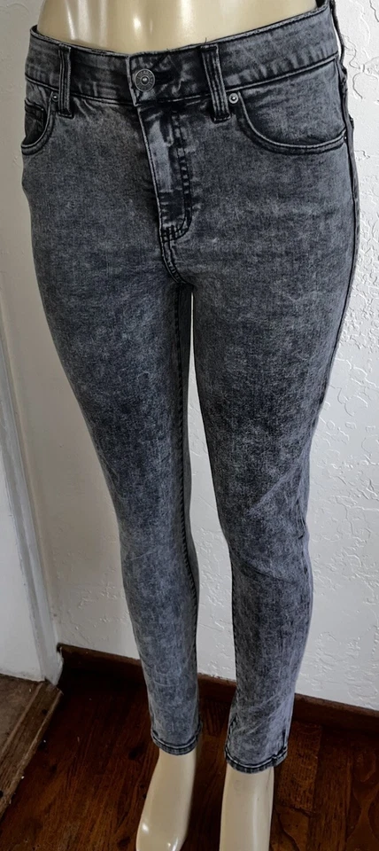 Jeans Lularoe ajustados al tobillo cintura mágica adelgazantes-lavado ácido negro-talla 28 6 LKNU! Foto 4 de 4