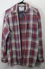 VTG 90s Levis Button Up Board Shirt Camp Plaid Heavy Flannel Long Sleeve Men’s L