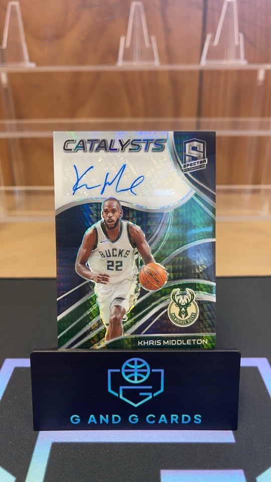 Khris Middleton 2020 Spectra Gold Auto 10/10 BOOKEND CDKMD SSP BUCKS