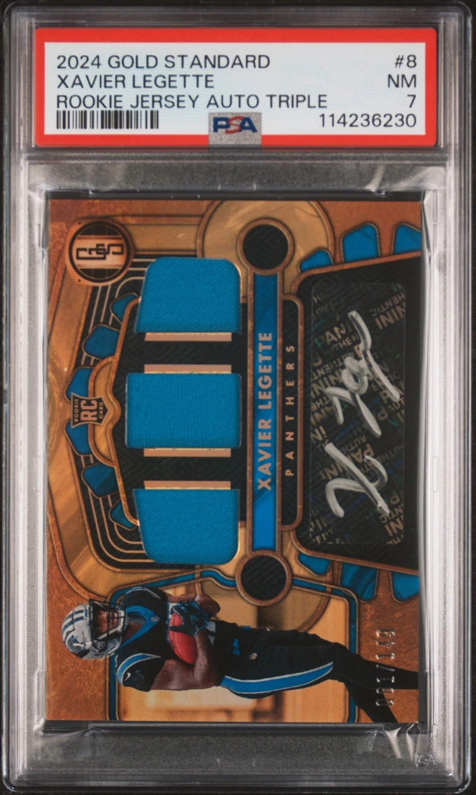 Xavier Legette Panini Gold Standard Rookie Jersey Autographs Triple #8 Base