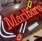 Vintage Marlboro Neon Sign 1997 Philip Morris Everbrite Works Real Glass