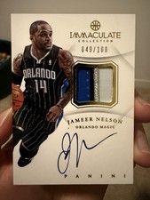 2012-13 Jameer Nelson Panini Immaculate SP /100 Patch Auto Magic St Joes
