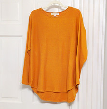 Michael Michael Kors gold Crew Neck Solid Knit Logo Pullover Sweater Women's L