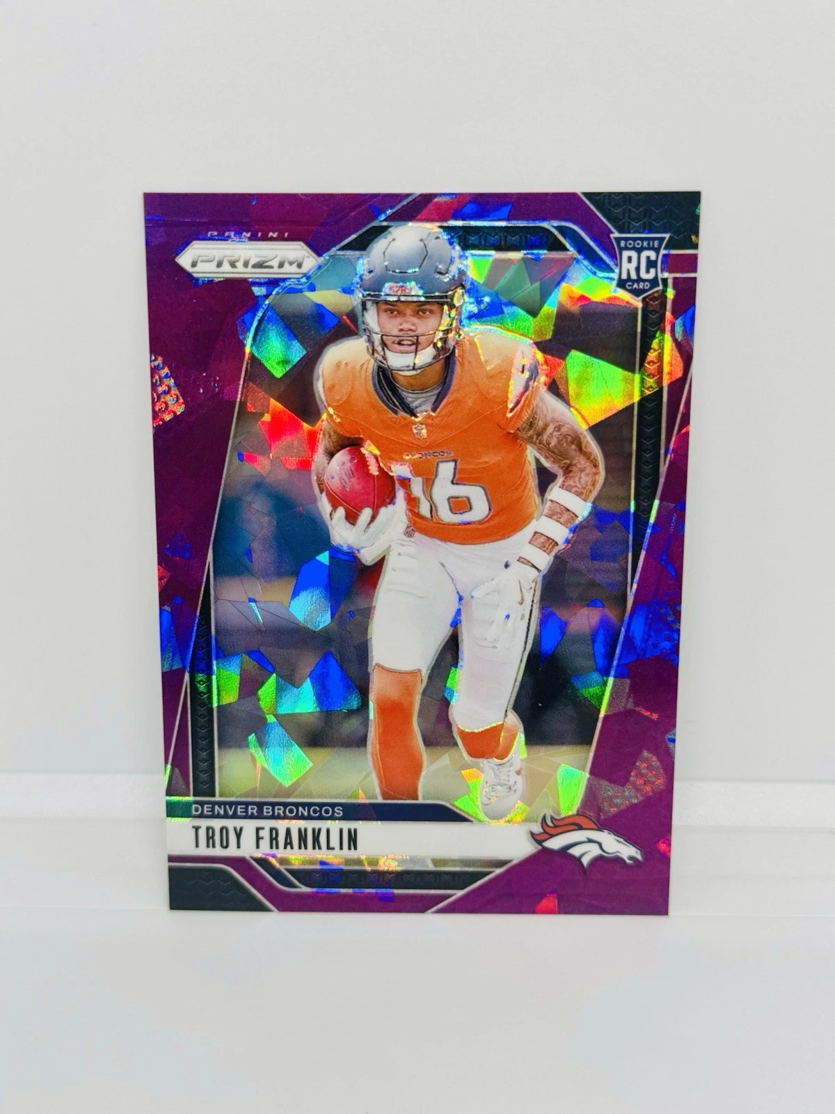2024 Prizm TROY FRANKLIN Rookie Purple Cracked Ice /225 Broncos RC #393