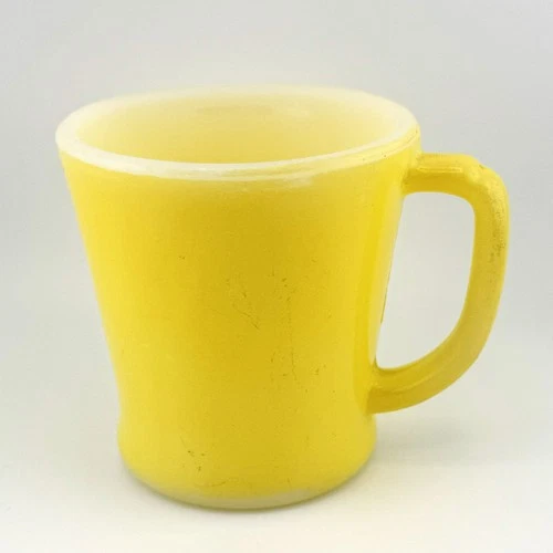 Vintage Fireking D Handle Coffee Mug Yellow #10