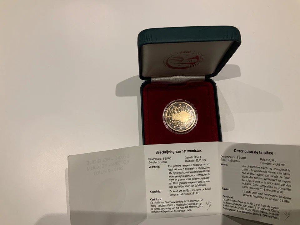 Pièce 2 euro BELGIQUE 2013 / 100 ans de l'institut Royal Météorologique / BE - Photo 1/1