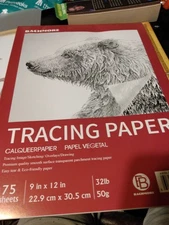 Artist Tracing Paper 9"x12" 75 Premium Sheets 50GSM Thick Sketch Layer Overlays
