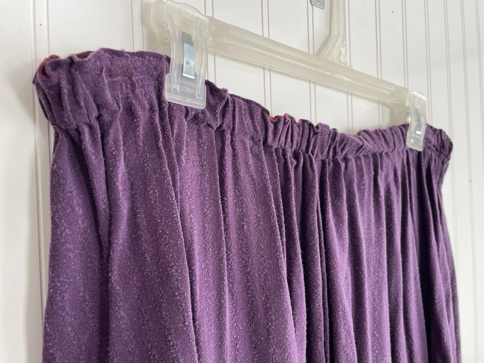 Renaissance Peasant Skirt Purple Woman Size M Elastic Waist Textured Stripe - Image 3 of 4
