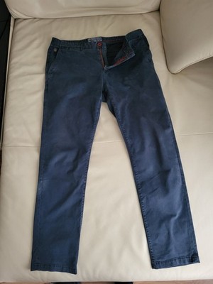 Fred Mello Herren Chinos Gr. 38 Blau Model Mr Bryan Straight Leg Top-Zustand