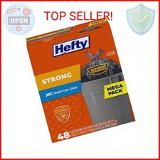 Hefty Strong Extra Large Trash Bags, Black, 33 Gallon, 48 Count