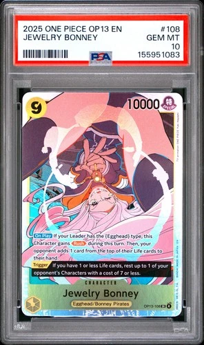 2025 ONE PIECE OP13-CARRYING ON HIS WILL #108 JEWELRY BONNEY PSA 10