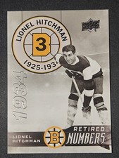 23-24 Upper Deck Bruins Centennial Lionel Hitchman # 3 🚨🚨🚨 Retired Numbers