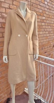 Vintage Ermanno Scervino Handmade Camel Wool Coat DB Luxe 2010s Elegance Sz 40 S