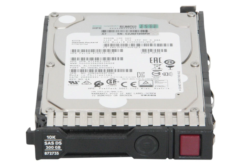 HP 300GB 12G 10K SAS DS 2.5" Gen10 HDD Festplatte / HPE 872735-001, 872475-B21