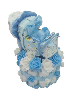 Personalisiertes Baby Junge Geschenk Neugeborenes Babyparty Baby Windel Kuchen Korb/Korb  