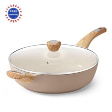 Pan Nonstick Frying 10.5 Inch 3.8QT Saute Induction Safe SENSARTE Ceramic Deep
