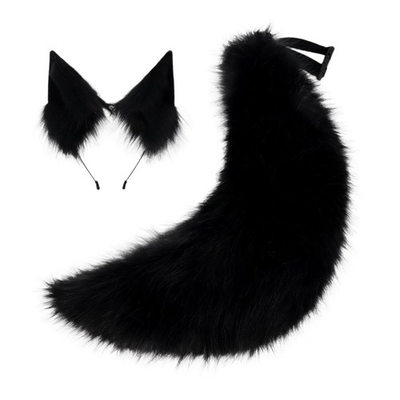 #ad #ad Faux Fur Wolf Ears Headband Furry Dog Tail Set Animal Costume Cosplay Party $52.55