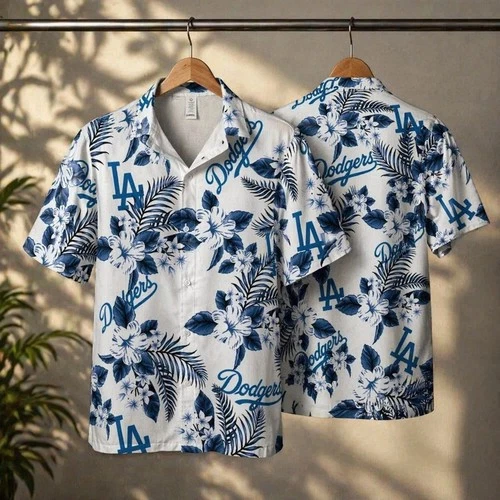 Dodgers Hawaiian Button Down Shirt Unisex Adults BL2548 - product listing photo