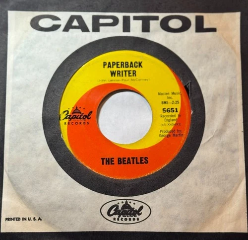 BEATLES * 45 * Paperback Writer / Rain * 1960s * USA VG ORIGINAL VINYL